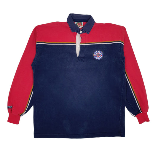 Mens Navy Barbarian Rugby NHL Long Sleeve Polo Shirt