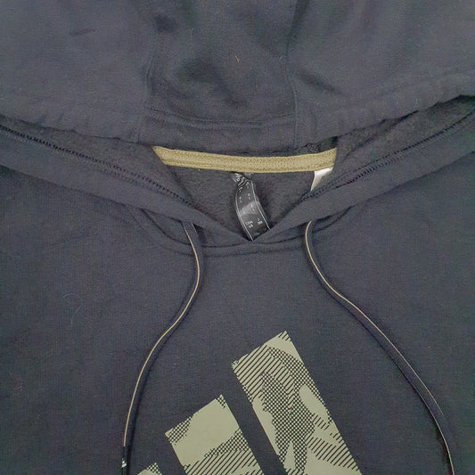 Mens Black Adidas Spellout Hoodie Jumper