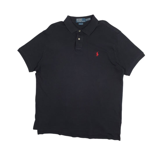 Mens Black Polo Ralph Lauren Custom Fit Short Sleeve Polo Shirt