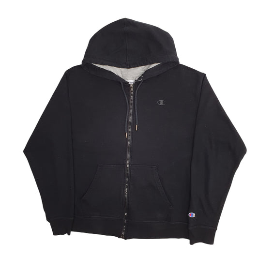 Mens Black Champion Hoodie Full Zip Jumper