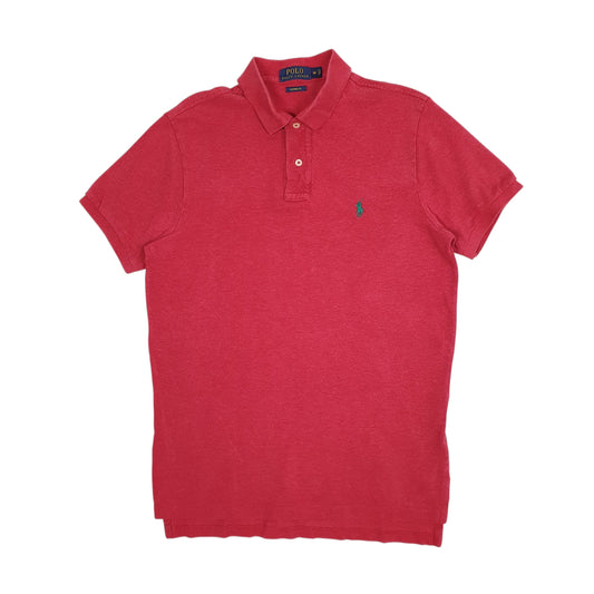 Mens Red Polo Ralph Lauren Custom Fit Short Sleeve Polo Shirt