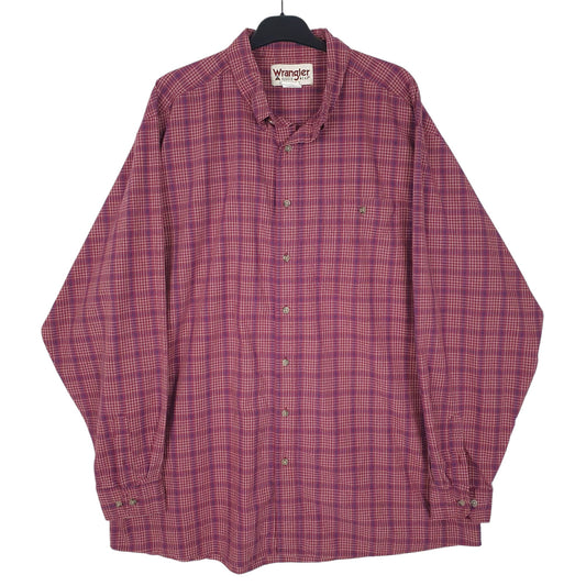 Mens Red Wrangler Rugged Wear Long Sleeve Shirt