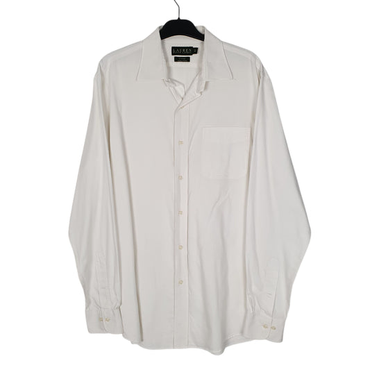 Mens White Ralph Lauren Fitted Non Iron Long Sleeve Shirt