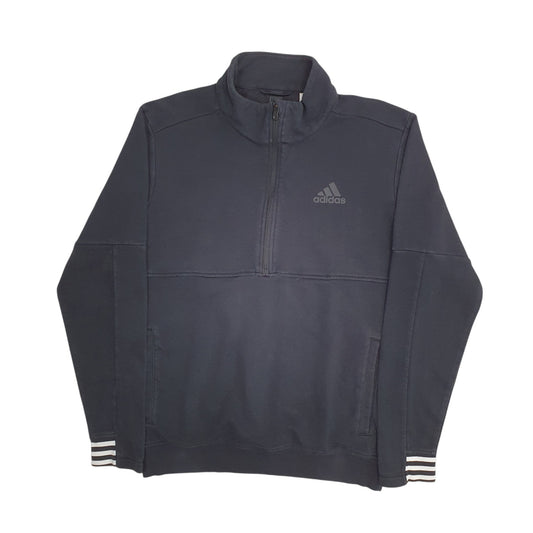 Mens Black Adidas Quarter Zip Jumper