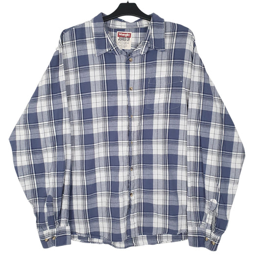 Mens Blue Wrangler Long Sleeve Shirt