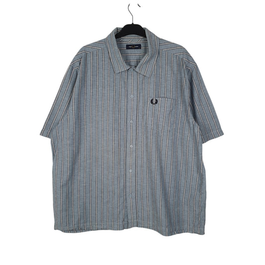 Mens Blue Fred Perry Short Sleeve Shirt