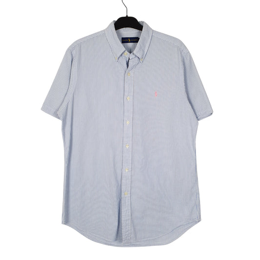 Mens Blue Ralph Lauren Seersucker Short Sleeve Shirt