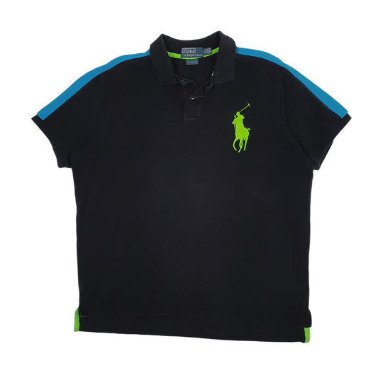 Mens Black Polo Ralph Lauren Custom Fit Short Sleeve Polo Shirt