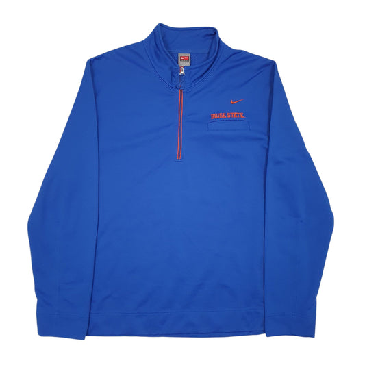 Mens Blue Nike Team Boise State Active Wear Quarter Zip Jumper