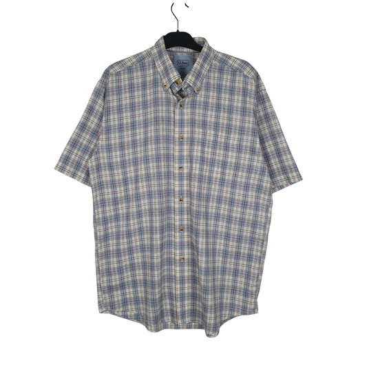 Mens Blue L.L.Bean Short Sleeve Shirt
