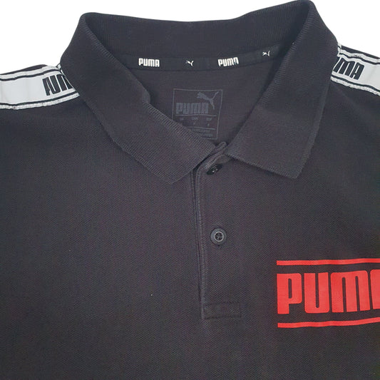 Mens Black Puma Polo Shirt