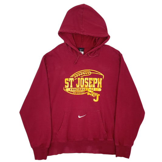 Mens Burgundy Nike St Jospeh Football Hoodie Jumper