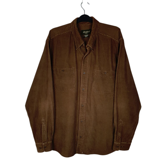 Mens Brown Eddie Bauer Corduroy Long Sleeve Shirt