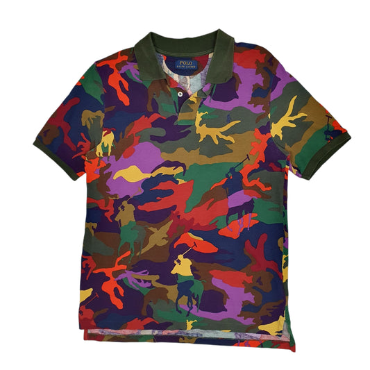 Mens Green Polo Ralph Lauren Camouflage Short Sleeve Polo Shirt