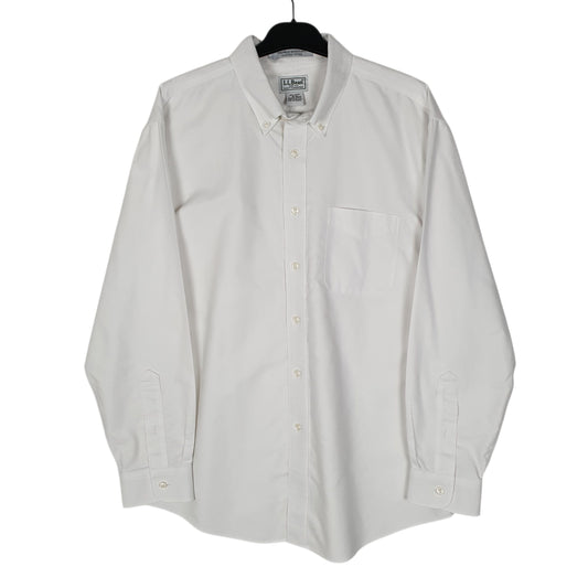Mens White L.L.Bean Long Sleeve Shirt