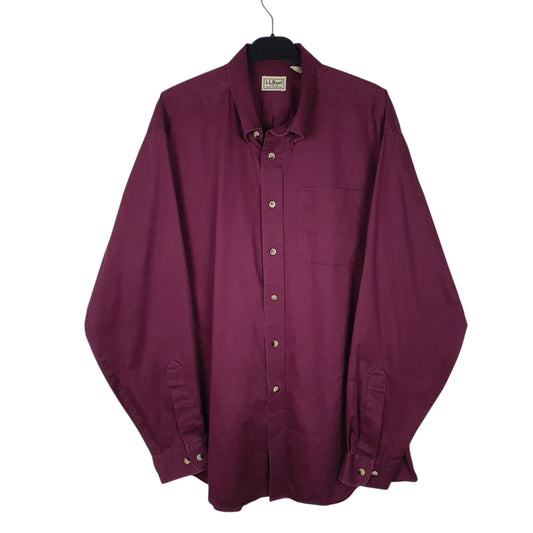 Mens Burgundy L.L.Bean Long Sleeve Shirt