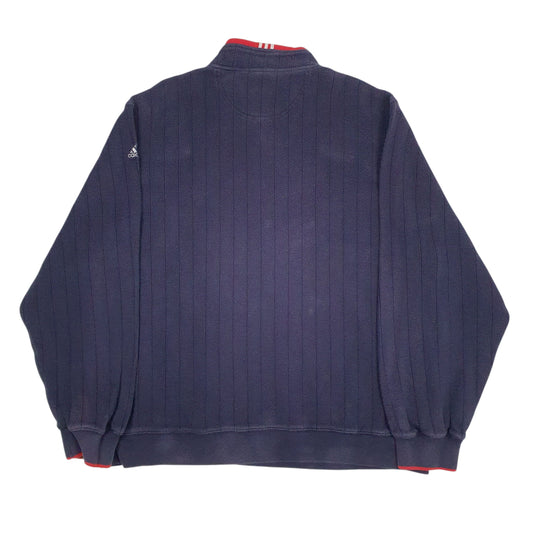 Mens Navy Adidas Vintage Quarter Zip Jumper