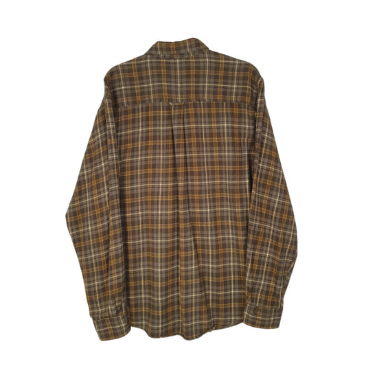 Mens Brown Woolrich Thick Flannel Plaid Shirt