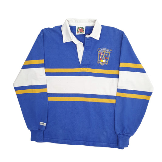 Mens Blue Barbarian Rugby Long Sleeve Polo Shirt