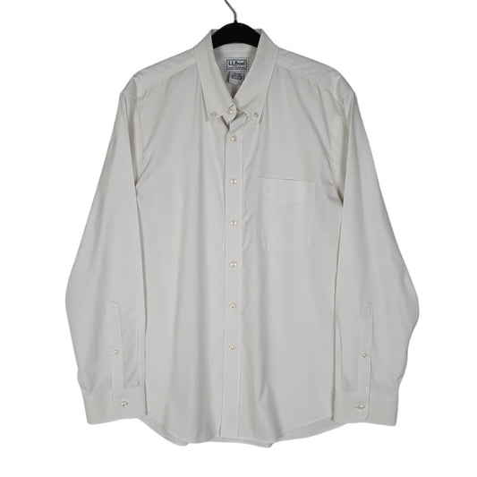 Mens White L.L.Bean Long Sleeve Shirt