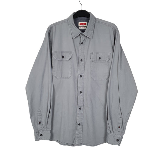 Mens Grey Wrangler Long Sleeve Shirt