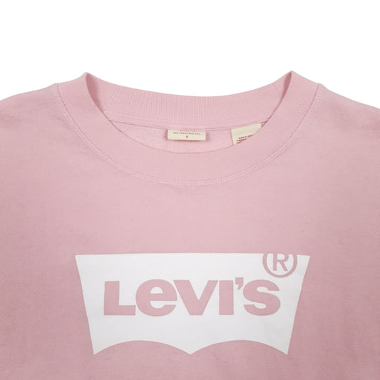 Womens Pink Levis Spellout Crewneck Jumper