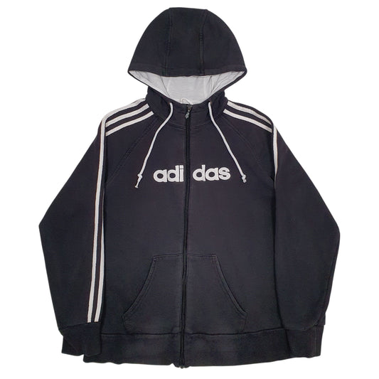 Womens Black Adidas Spellout Full Zip Jumper