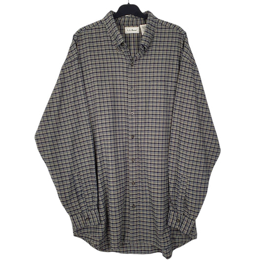 Mens Green L.L.Bean Vintage 00s Long Sleeve Shirt