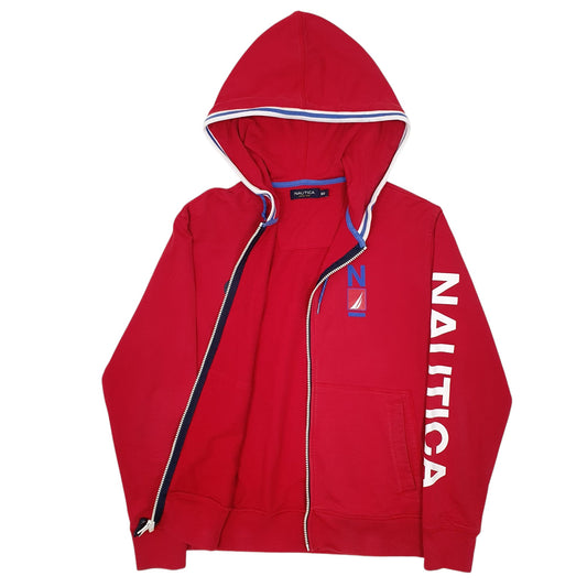 Mens Red Nautica Full Zip Jumper