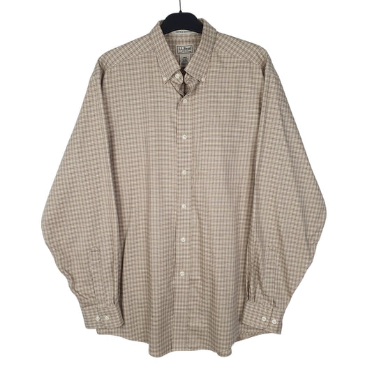 Mens Beige L.L.Bean Long Sleeve Shirt