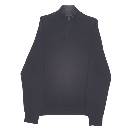 Mens Black Nautica Quarter Zip Jumper