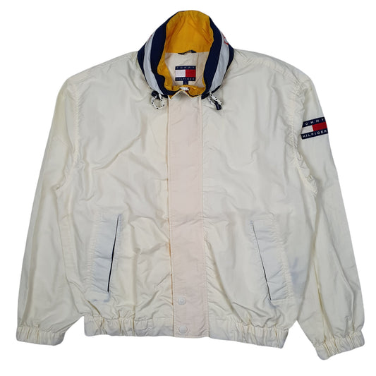 Mens Cream Tommy Hilfiger Vintage 00s Quarter Zip Coat