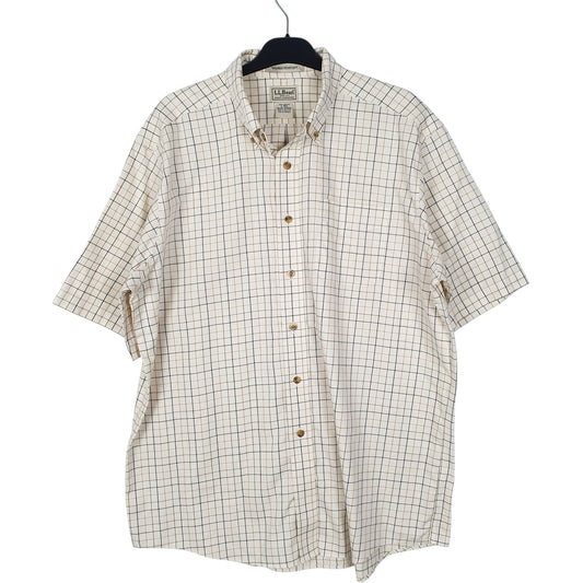 Mens Cream L.L.Bean Short Sleeve Shirt