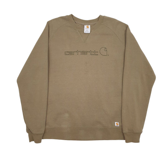 Womens Green Carhartt Spellout Crewneck Jumper