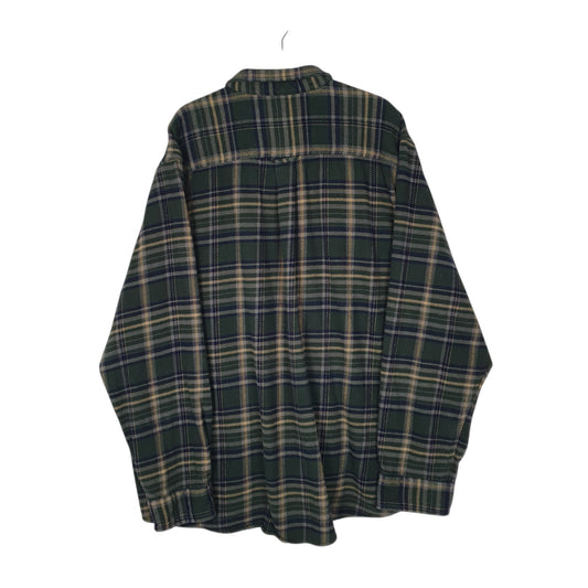 Mens Green Woolrich Thick Flannel Plaid Shirt