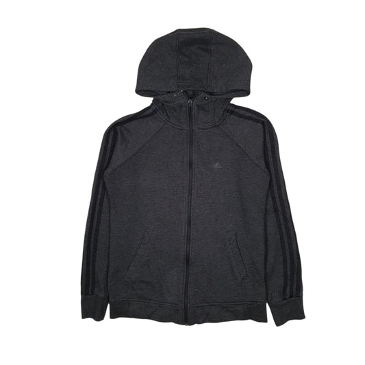 Womens Grey Adidas Climalite Hoodie Full Zip Jumper