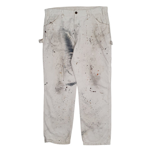 Mens White Dickies Painter Carpenter Trousers