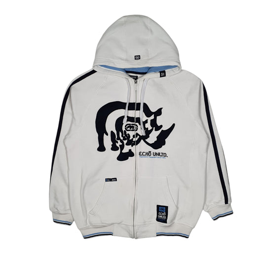Mens White Ecko Unltd Hoodie Full Zip Jumper