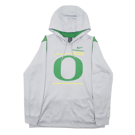 Mens Grey Nike Dri-Fit Oregon Ducks Hoodie Jumper