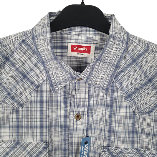Mens Blue Wrangler Cowboy Wash Shirt