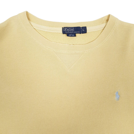 Mens Yellow Polo Ralph Lauren Vintage 90s Crewneck Jumper