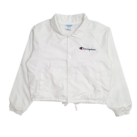 Womens White Champion Crop Top Coat