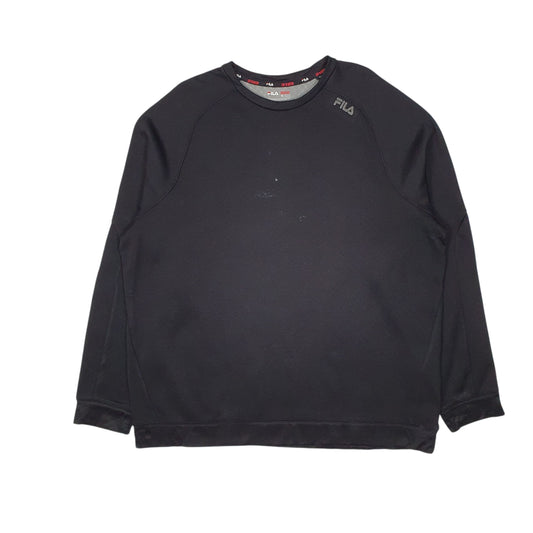Mens Black Fila Crewneck Jumper