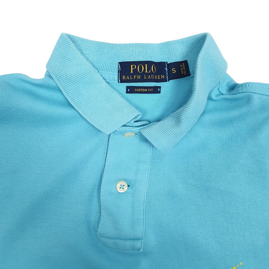 Mens Blue Polo Ralph Lauren Custom Fit Polo Shirt