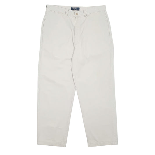 Mens Cream Polo Ralph Lauren Philip Pant Vintage 90s Chino Trousers
