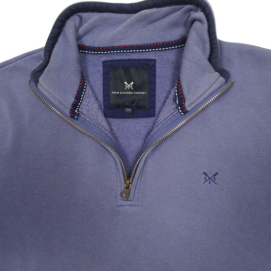 Mens Blue Crew Clothing Co Quarter Zip Jumper