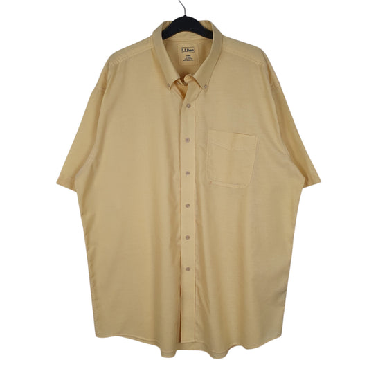 Mens Yellow L.L.Bean Short Sleeve Shirt