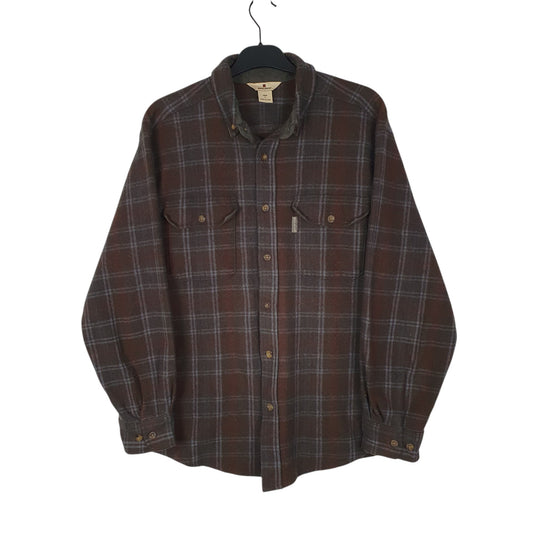 Mens Green Woolrich Thick Plaid Long Sleeve Shirt