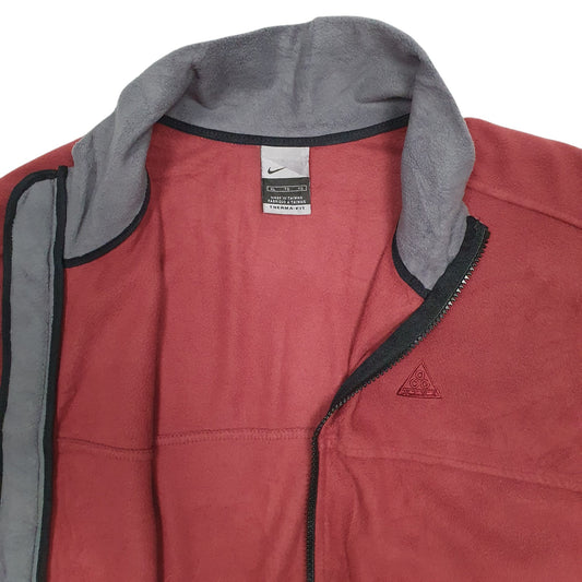 Mens Burgundy Nike ACG Therma Fit Vintage 00s Gilet Jumper