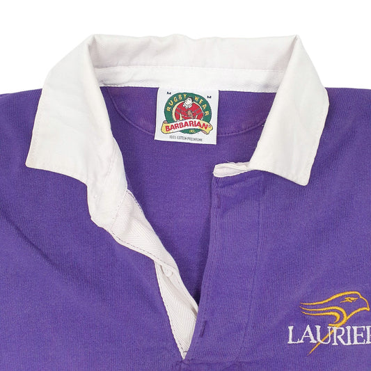 Mens Purple Barbarian Rugby Preshrunk Quarter Zip Polo Shirt